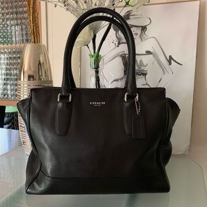 Coach Black Leather Candace Carryall Tote Bag